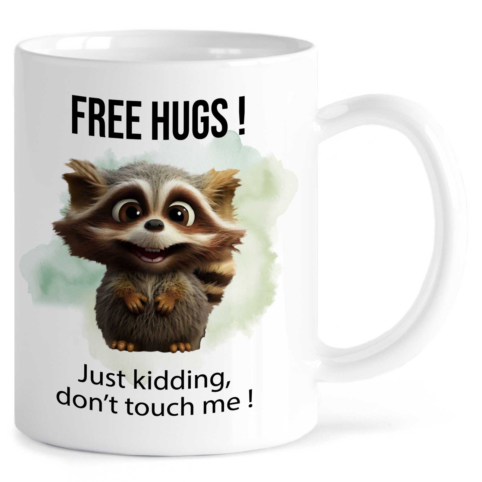 Keramik Waschbär Free Hugs