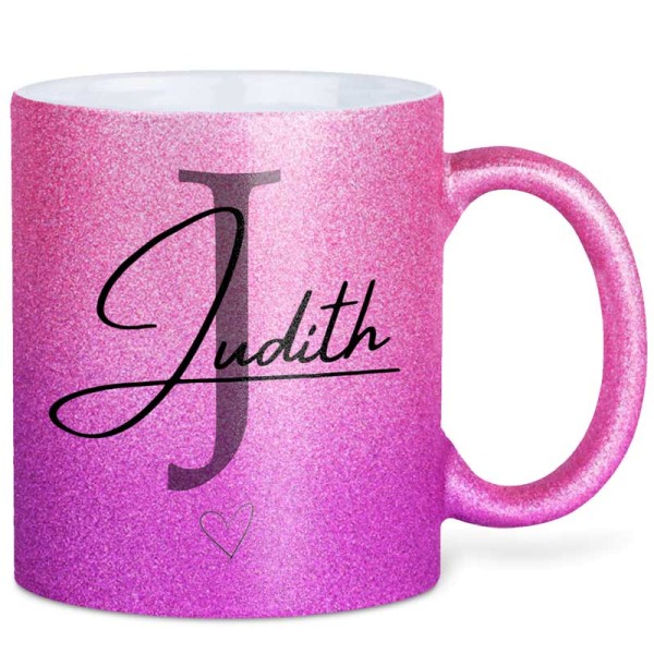 GLITZERTASSE Pink-Rose