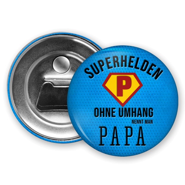 Flaschenöffner mit Magnet Superhelden ohne Umhang nennt man Papa