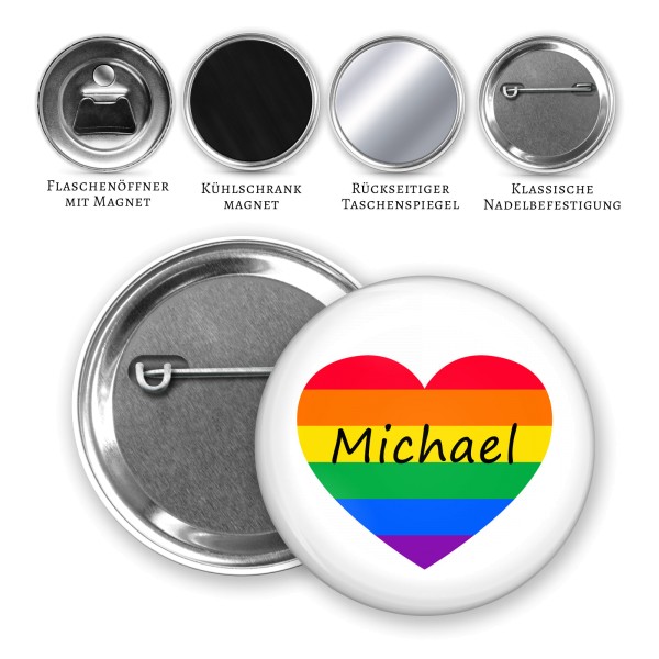 Button CSD Herz mit Wunschname