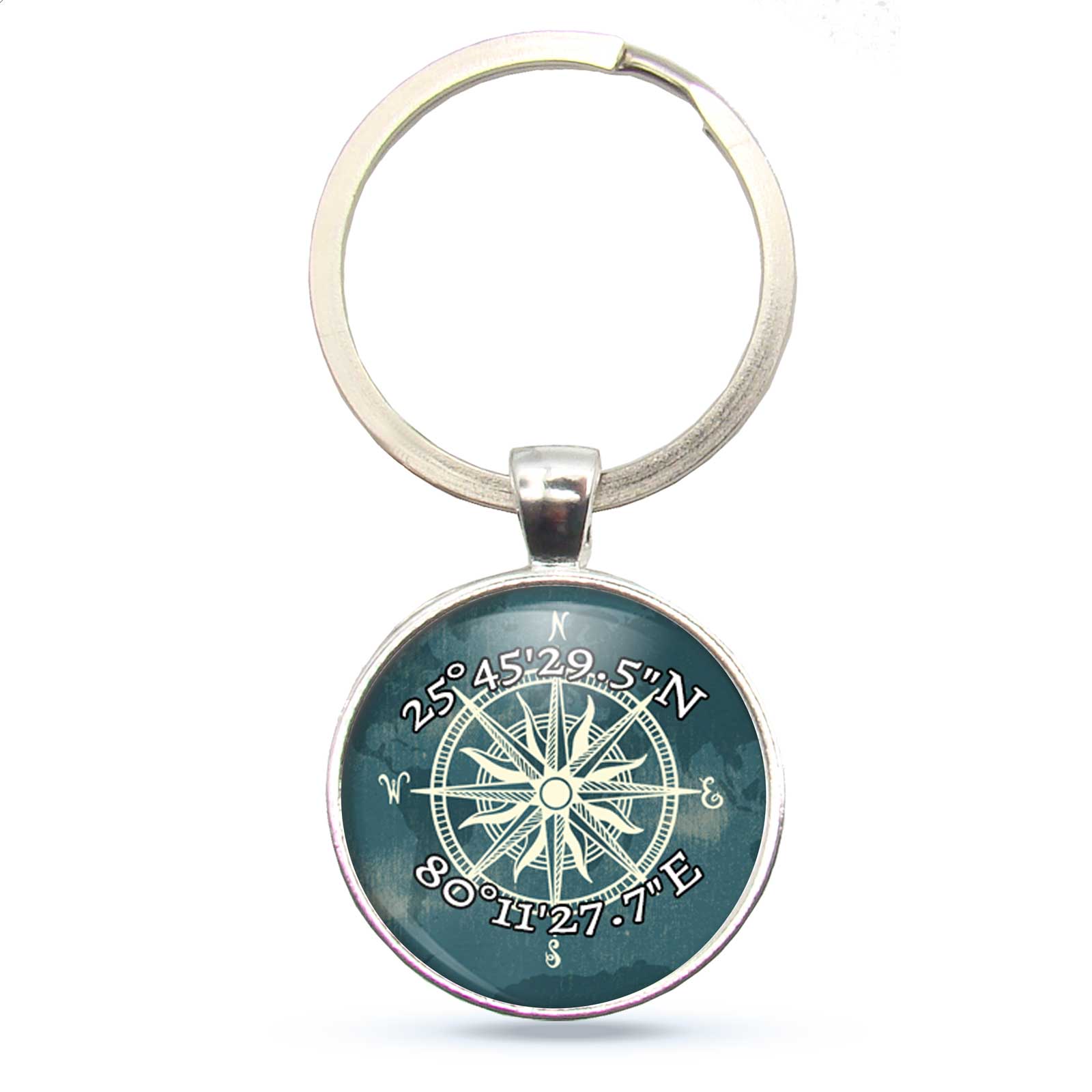KC00000056 Kompass-Schlüsselanhänger "Sonnenuntergang über dem Meer" 