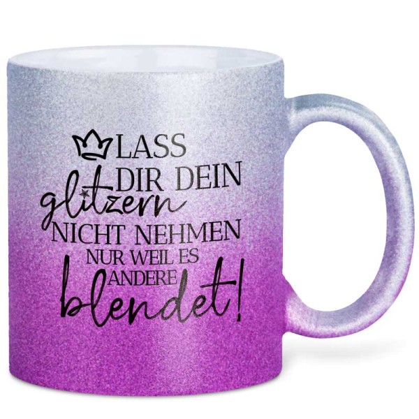 GLITZERTASSE Lass dir dein glitzern... Pink-Silver